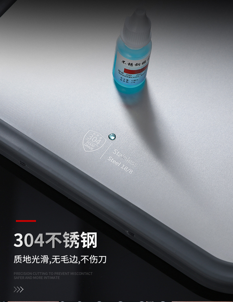 Resistant 304 Stainless Steel Vegetable Cutting Board Dough Board Dough Board Pp Plastic DoubleSided Chopping Board