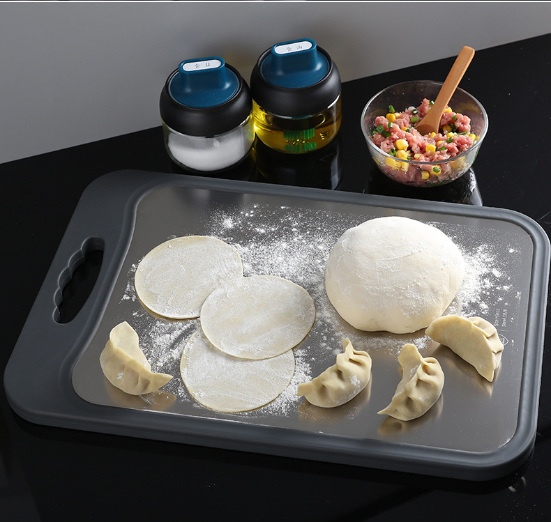 Resistant 304 Stainless Steel Vegetable Cutting Board Dough Board Dough Board Pp Plastic DoubleSided Chopping Board