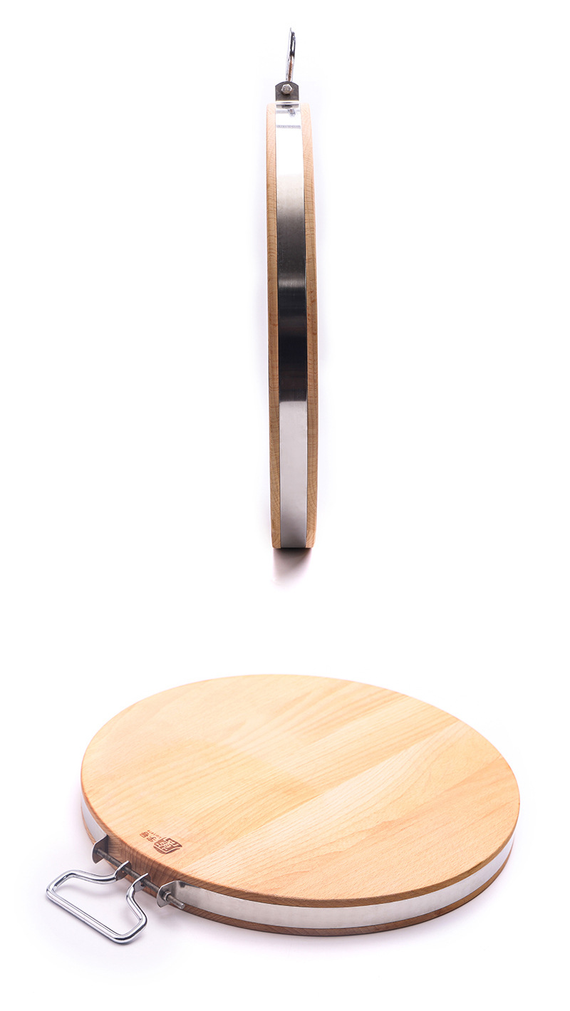 Cutting Board NonSlip Thick Chopping Board Solid Wood Cutting Board Stainless Steel Bezel Building Blocks Cutting Board