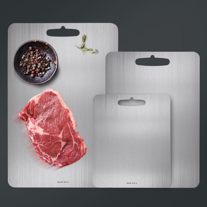 Kitchen 304 Stainless Steel Chopping Board Baby Food Supplement Chopping Board Kneading Dough Board Household Thicken