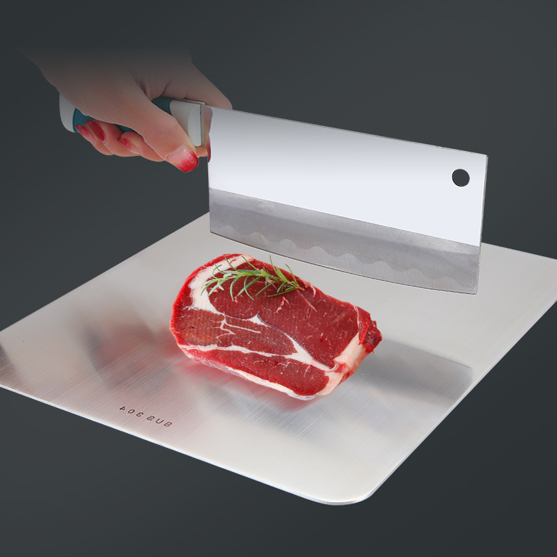 Kitchen 304 Stainless Steel Chopping Board Baby Food Supplement Chopping Board Kneading Dough Board Household Thicken