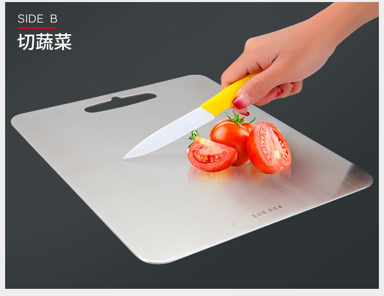 Kitchen 304 Stainless Steel Chopping Board Baby Food Supplement Chopping Board Kneading Dough Board Household Thicken