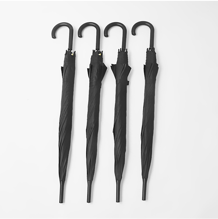 60cm Automatic Black Umbrella Factory Direct Sales 8 Bone Straight Rod Sunny Umbrella Advertising Umbrella Logo Spot Cheap Wholesale