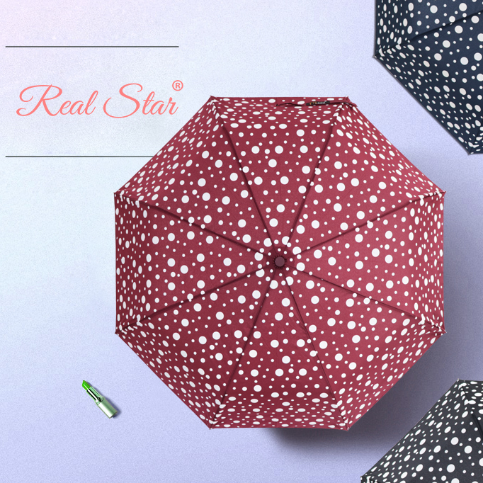 Discoloration in the case of water umbrella circle, anti - wind 3 fold umbrella automatically open umbrella wholesale