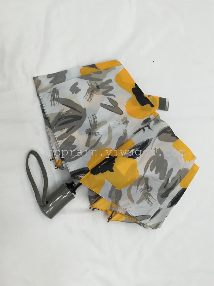 New Twelve Colors Mixed Dress Exotic Personality Three Fold Semi-automatic Umbrella