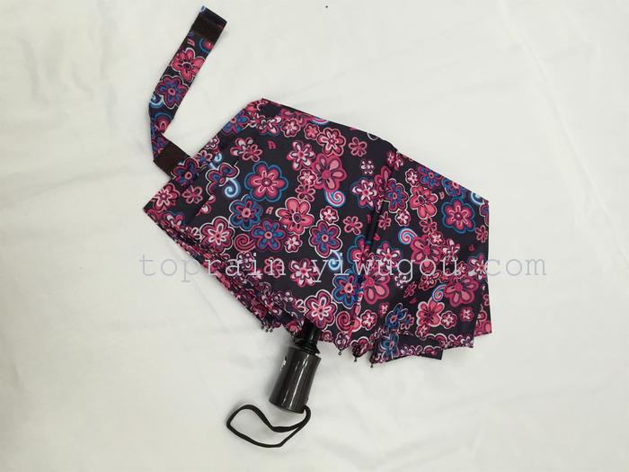 New Twelve Colors Mixed Dress Exotic Personality Three Fold Semi-automatic Umbrella