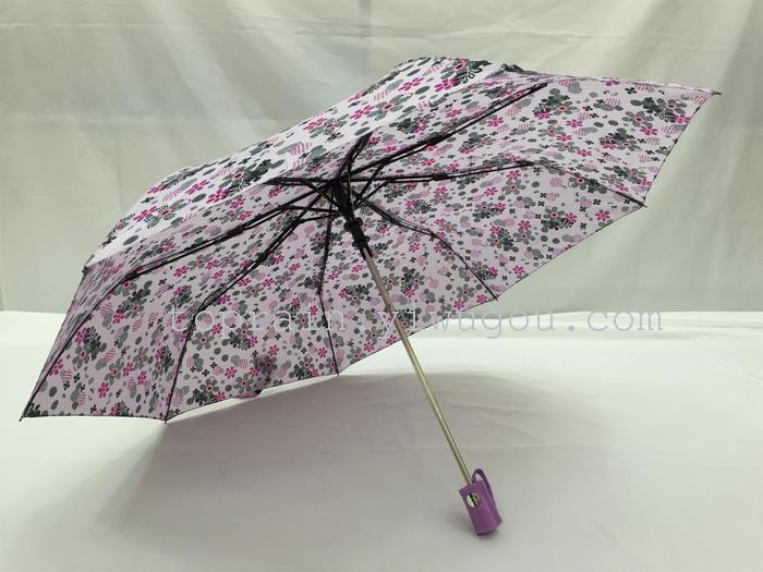 New Twelve Colors Mixed Dress Exotic Personality Three Fold Semi-automatic Umbrella