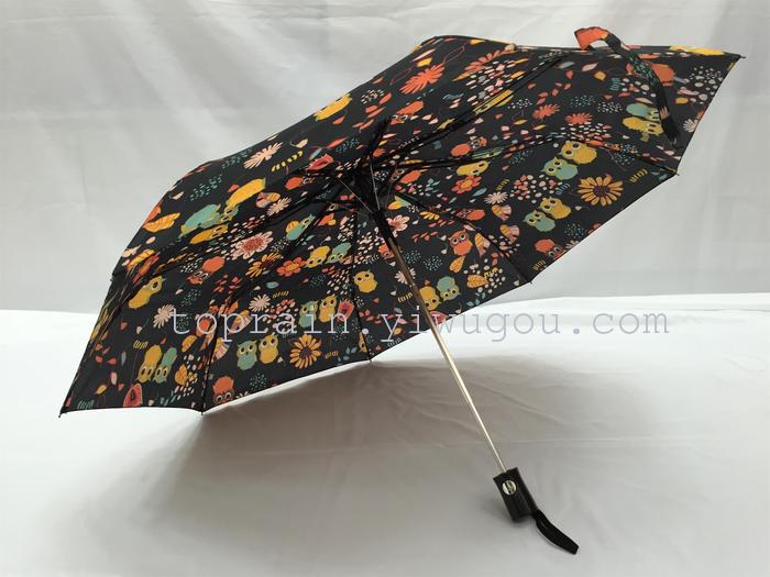 New Twelve Colors Mixed Dress Exotic Personality Three Fold Semi-automatic Umbrella