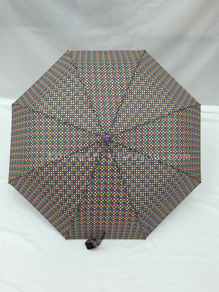 New Twelve Colors Mixed Dress Exotic Personality Three Fold Semi-automatic Umbrella
