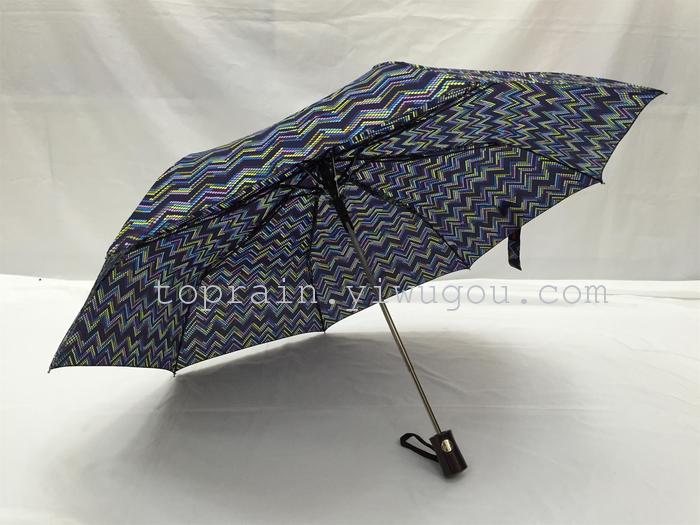 New Twelve Colors Mixed Dress Exotic Personality Three Fold Semi-automatic Umbrella