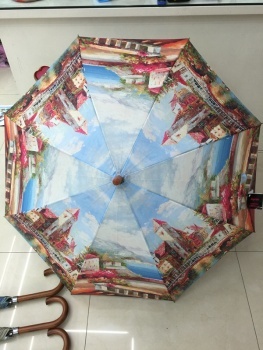 New Twelve Colors Mixed Dress Exotic Personality Three Fold Semi-automatic Umbrella