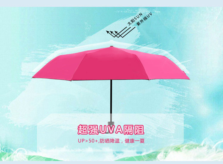 The Web celebrity water Bloom umbrella female Triple fold clear umbrella is portable to the vinyl sun protection and UV The Web celebrity water Bloom umbrella female Triple fold clear umbrella is portable to the vinyl sun protection and UV