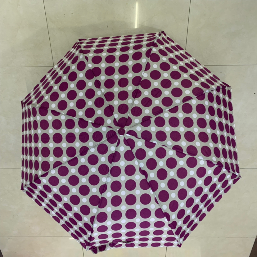 Three-Fold Semi-automatic Heat Transfer Printing NC Fabric Large round Point Flower Umbrella Sunny Umbrella Ladies Umbrella Folding Umbrella