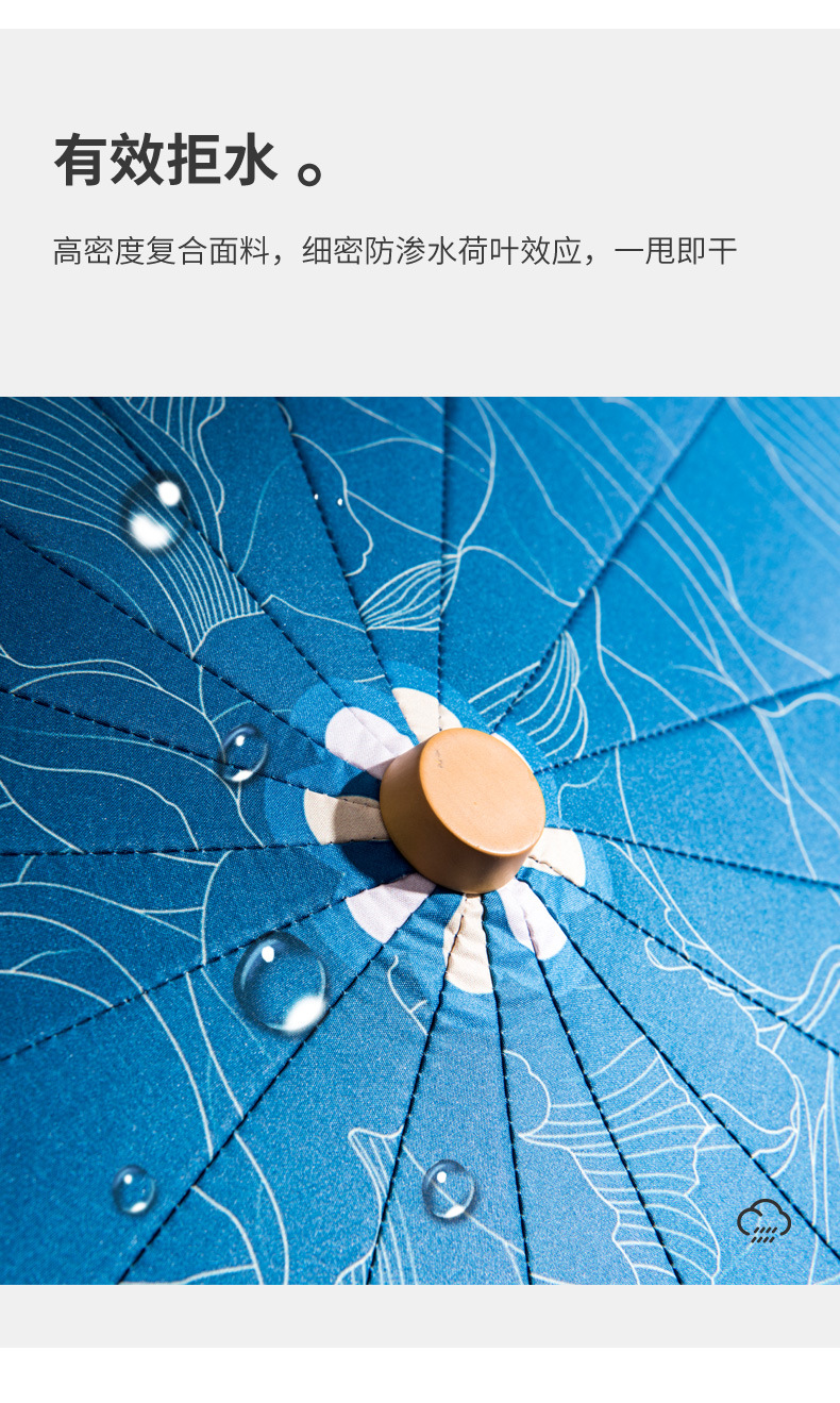 16 bone Reinforcement Wind and Rain Dual use Folding Large Sun umbrella to prevent ULTRAVIOLET light simple retro