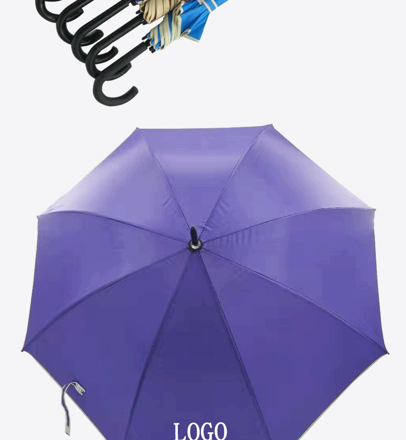 The manufacturer directly provides 8K double-stock solids-color umbrella with silver glue to prevent ULTRAVIOLET ray and vertical umbrella with customized LOGO printing for business