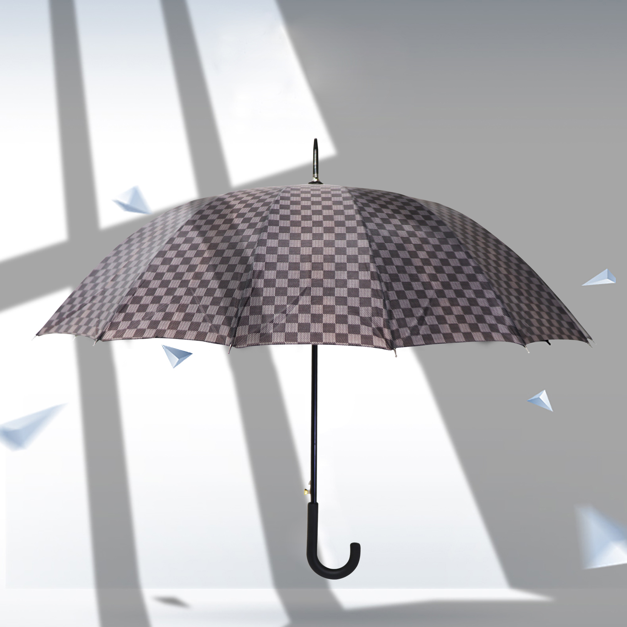 2610G dark plaid umbrella 16 bone polyester fabric umbrella handle wholesale
