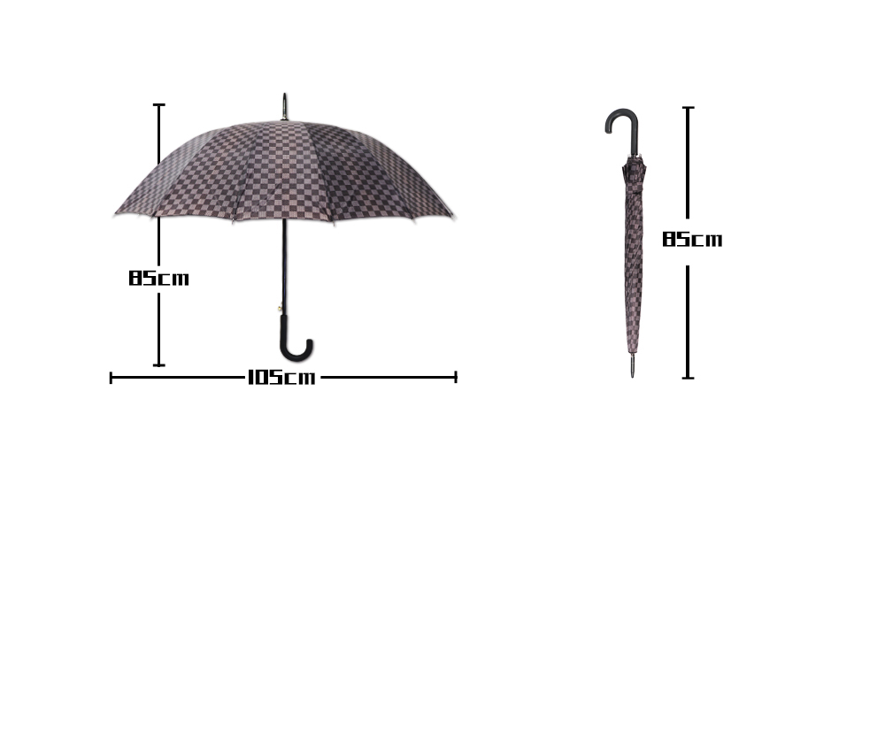 2610G dark plaid umbrella 16 bone polyester fabric umbrella handle wholesale 2610G dark plaid umbrella 16 bone polyester fabric umbrella handle wholesale