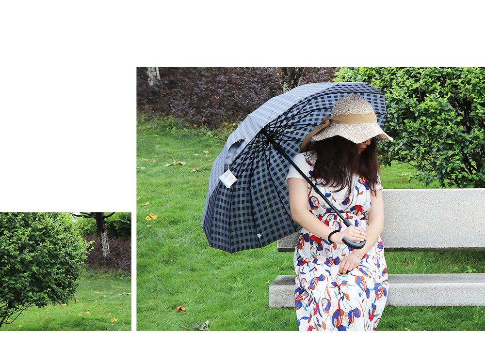 2610G dark plaid umbrella 16 bone polyester fabric umbrella handle wholesale 2610G dark plaid umbrella 16 bone polyester fabric umbrella handle wholesale
