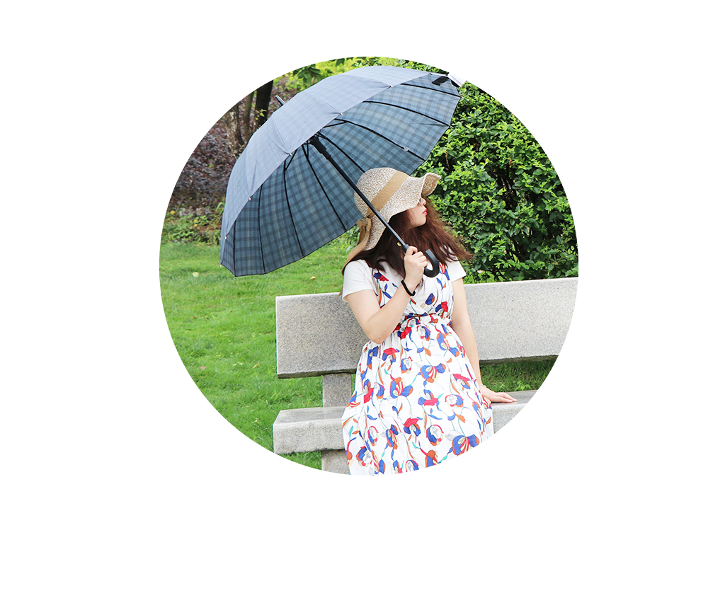 2610G dark plaid umbrella 16 bone polyester fabric umbrella handle wholesale 2610G dark plaid umbrella 16 bone polyester fabric umbrella handle wholesale