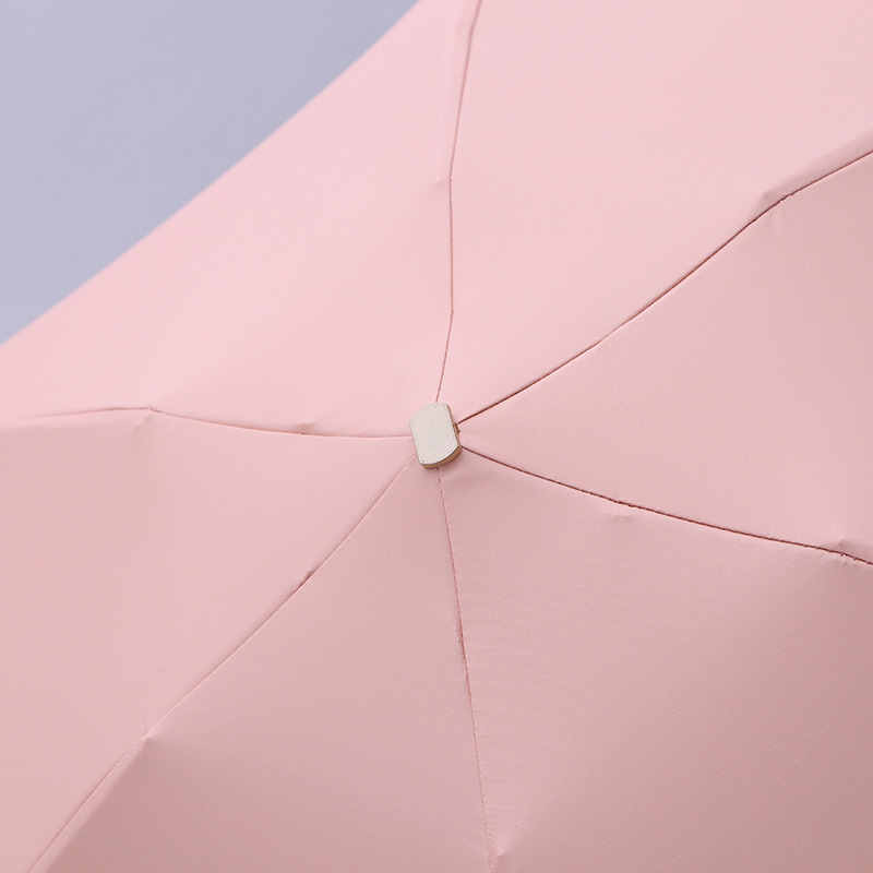 off umbrella vinyl portable Pocket sunny umbrella Suntan Sunshade Flat handle small Fresh Pure color UV 50 off umbrella