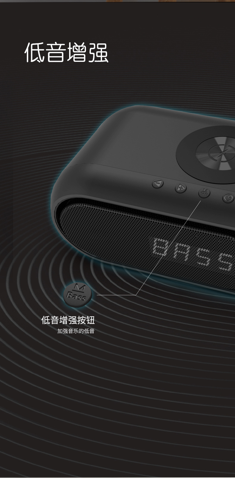 Clock Alarm Clock Radio Bass Multi-Function Bluetooth Speaker Computer Speaker with Wireless Charger Bluetooth Audio