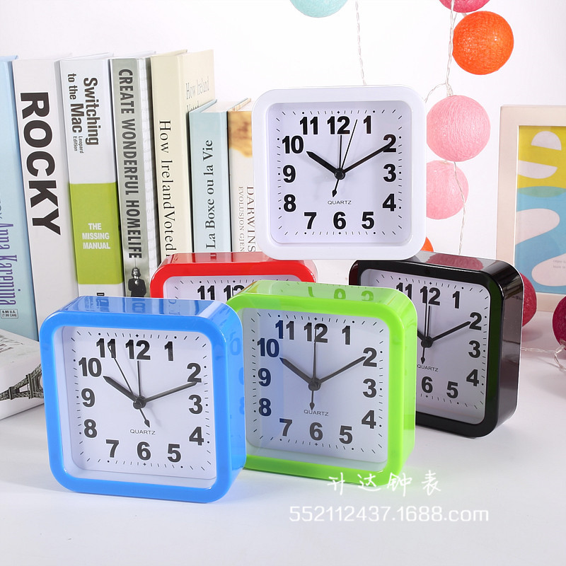 Factory Wholesale Square Candy Color Clock Fashion Personality and Creativity Alarm Clock Home Daily Necessities Student Gifts Factory Wholesale Square Candy Color Clock Fashion Personality and Creativity Alarm Clock Home Daily Necessities Student Gifts