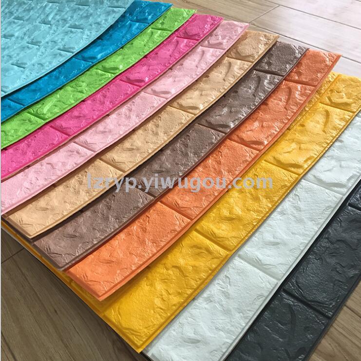 3D Brick Pattern Wall Sticker Decoration TV Background Wall Waterproof Self-Adhesive Wallpaper Tile Sticker