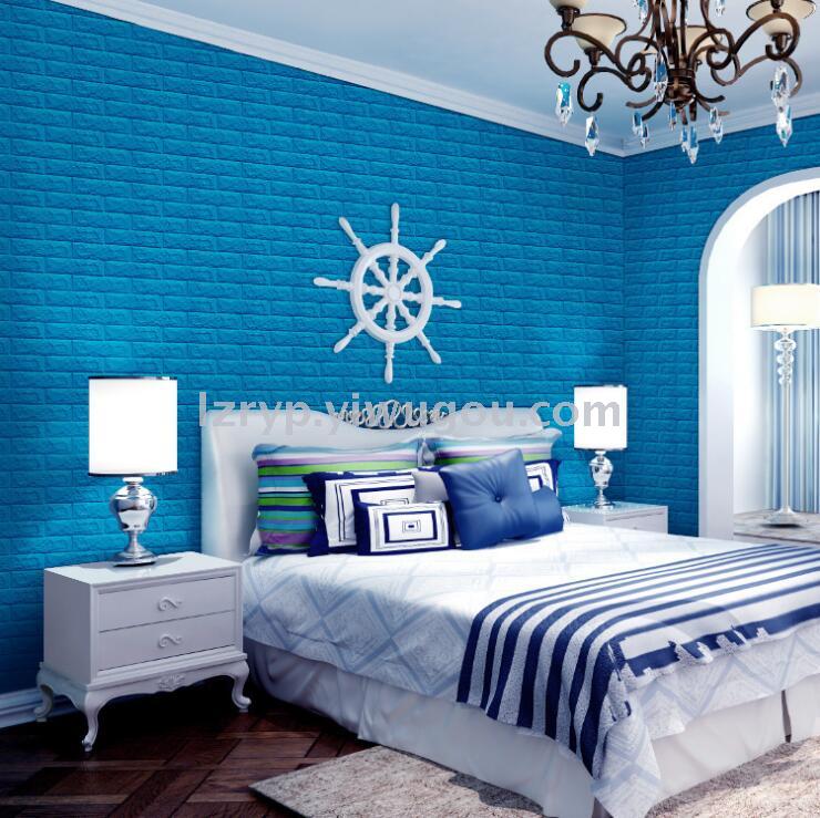 3D Brick Pattern Wall Sticker Decoration TV Background Wall Waterproof Self-Adhesive Wallpaper Tile Sticker