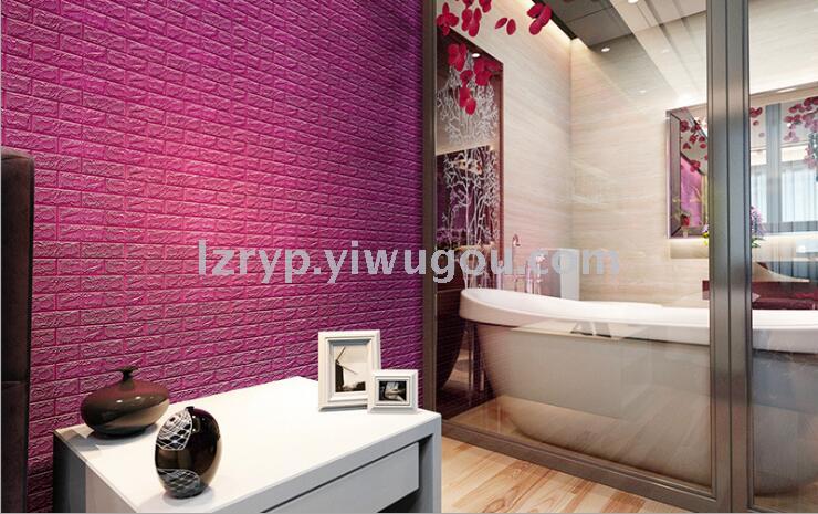 3D Brick Pattern Wall Sticker Decoration TV Background Wall Waterproof Self-Adhesive Wallpaper Tile Sticker