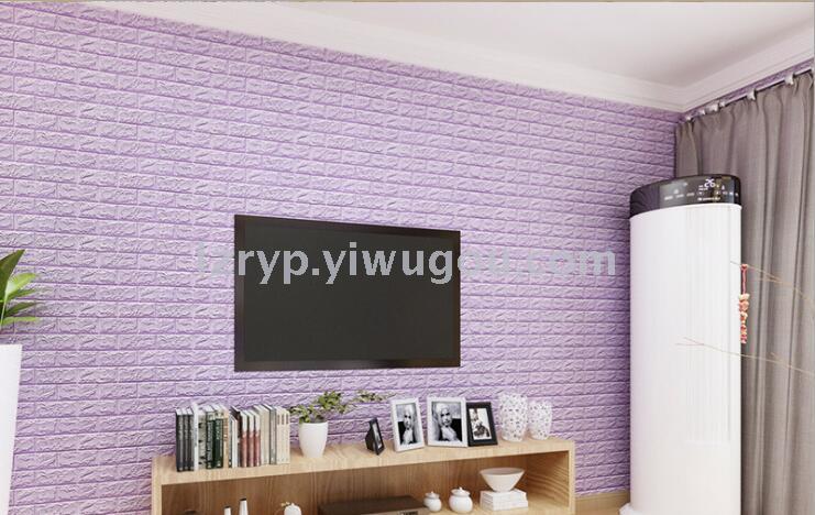 3D Brick Pattern Wall Sticker Decoration TV Background Wall Waterproof Self-Adhesive Wallpaper Tile Sticker