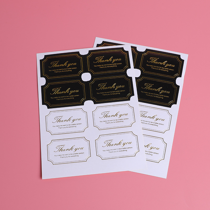 Square Thank You Adhesive Sticker Baking Box Decoration Sealed Sticker Spot 8 Pieces