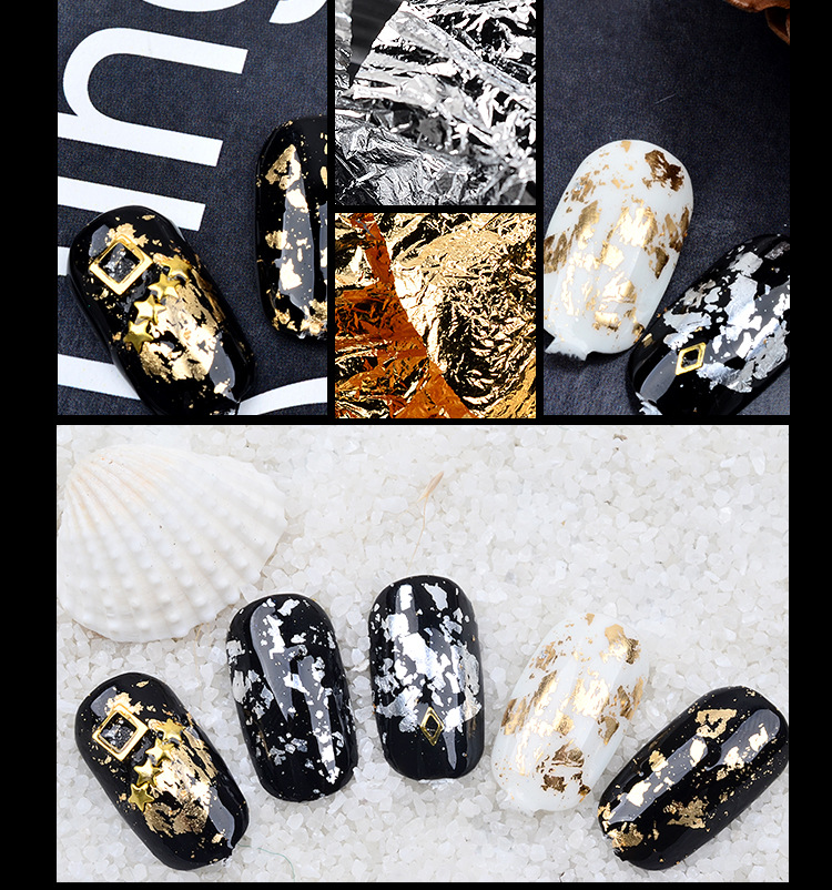 Nail Art Gold Silver Tin Foil DIY Fingernail Decoration Supplies Gold Paper Printing Paper Foil Sticker