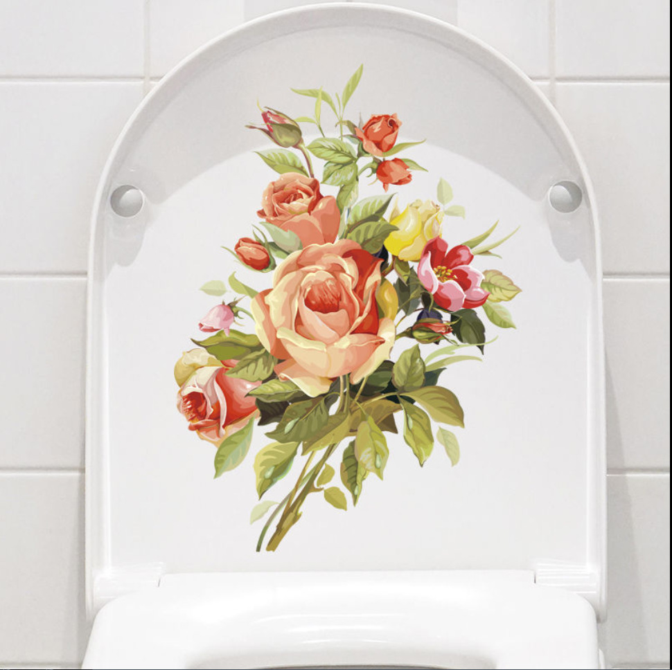 Room Decoration Wall Sticker Toilet Bowl Bathroom Waterproof Self-Adhesive and Cute except Creative Flower Decoration Sticker Painting Room Decoration Wall Sticker Toilet Bowl Bathroom Waterproof Self-Adhesive and Cute except Creative Flower Decoration Sticker Painting