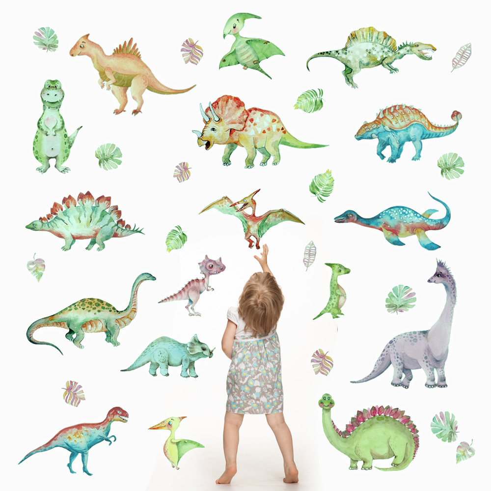 Foreign Trade Creative Luminous Dinosaur Wall Stickers Luminous Cartoon Animal Fluorescence Sticker European and American Children&#039;s Room Bedroom Decoration Stickers