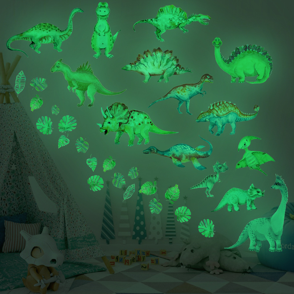 Foreign Trade Creative Luminous Dinosaur Wall Stickers Luminous Cartoon Animal Fluorescence Sticker European and American Children's Room Bedroom Decoration Stickers Foreign Trade Creative Luminous Dinosaur Wall Stickers Luminous Cartoon Animal Fluorescence Sticker European and American Children's Room Bedroom Decoration Stickers
