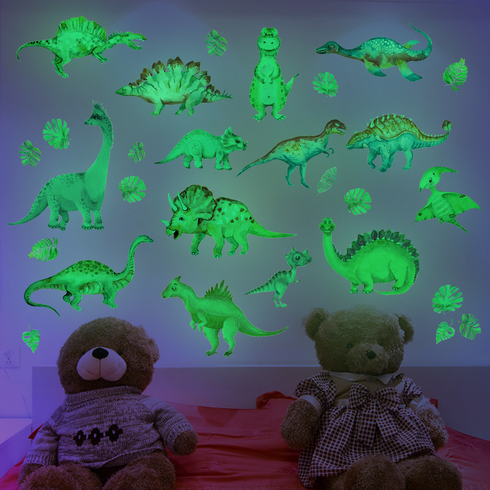 Foreign Trade Creative Luminous Dinosaur Wall Stickers Luminous Cartoon Animal Fluorescence Sticker European and American Children's Room Bedroom Decoration Stickers Foreign Trade Creative Luminous Dinosaur Wall Stickers Luminous Cartoon Animal Fluorescence Sticker European and American Children's Room Bedroom Decoration Stickers