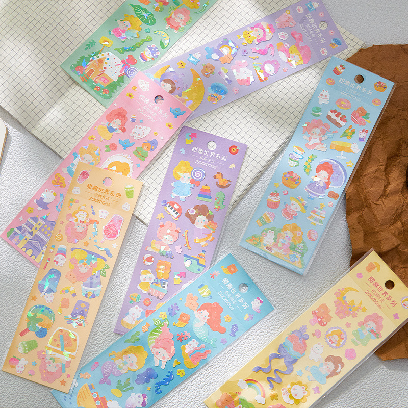 Flat Sticker Sweet World Series Cute Ins Collage Decoration Fresh Journal DIY 8