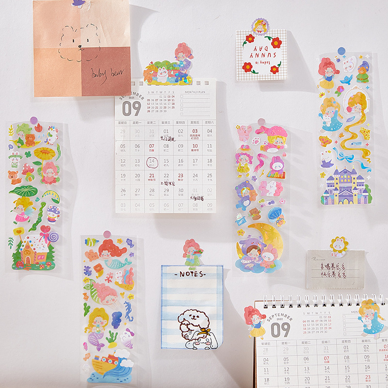 Flat Sticker Sweet World Series Cute Ins Collage Decoration Fresh Journal DIY 8