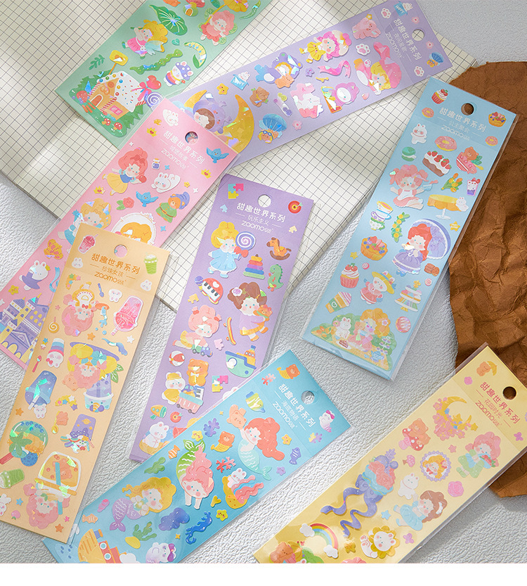 Flat Sticker Sweet World Series Cute Ins Collage Decoration Fresh Journal DIY 8