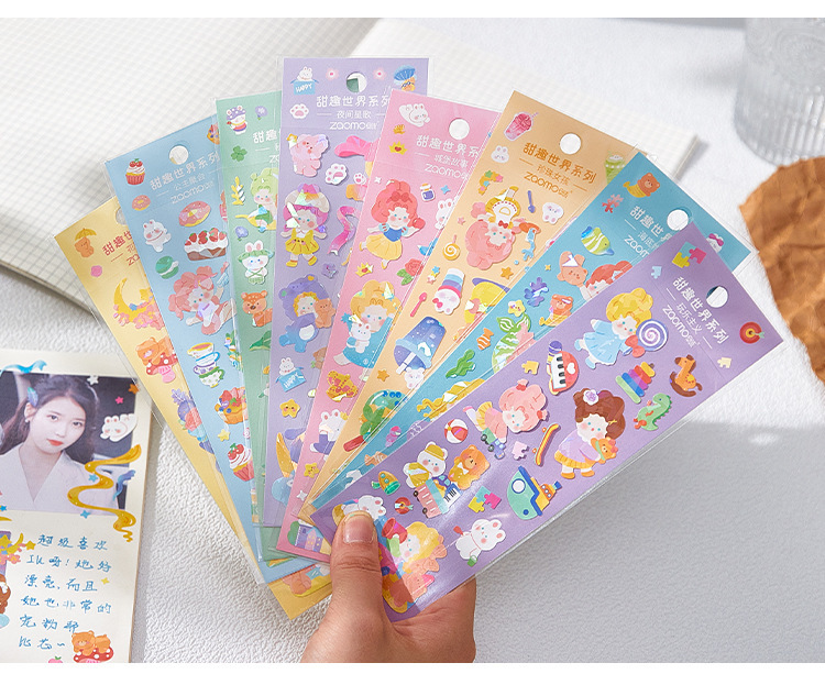Flat Sticker Sweet World Series Cute Ins Collage Decoration Fresh Journal DIY 8