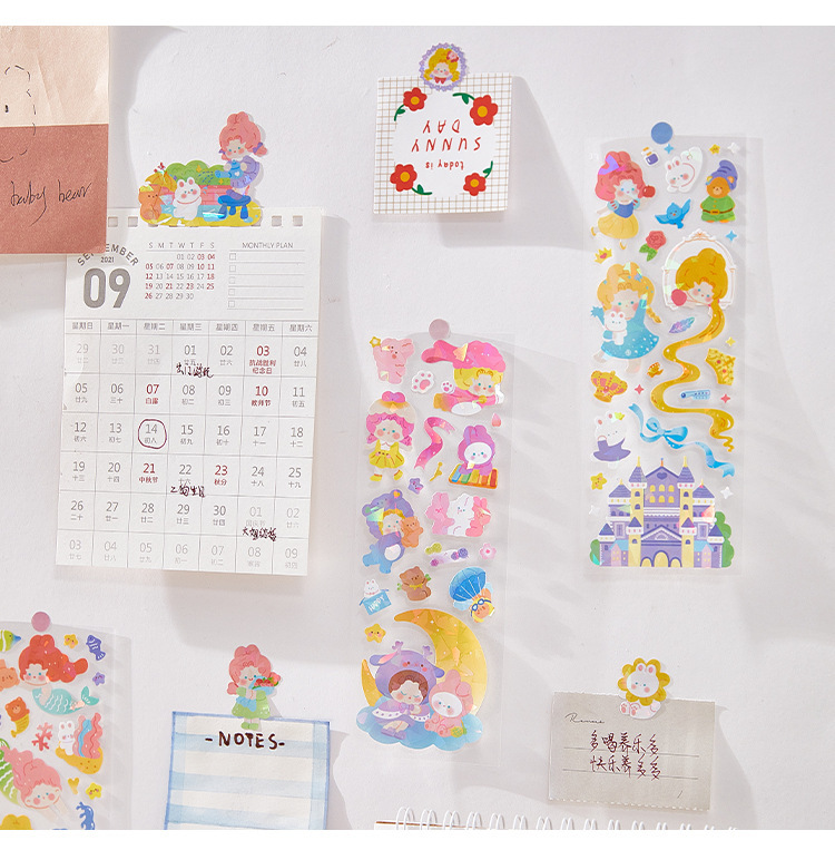 Flat Sticker Sweet World Series Cute Ins Collage Decoration Fresh Journal DIY 8