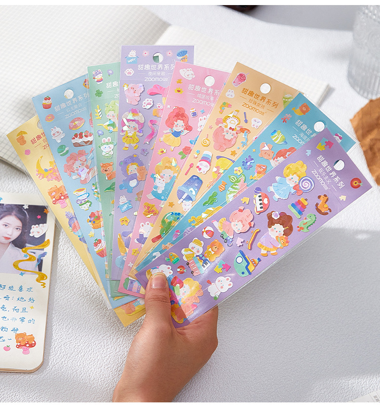 Flat Sticker Sweet World Series Cute Ins Collage Decoration Fresh Journal DIY 8