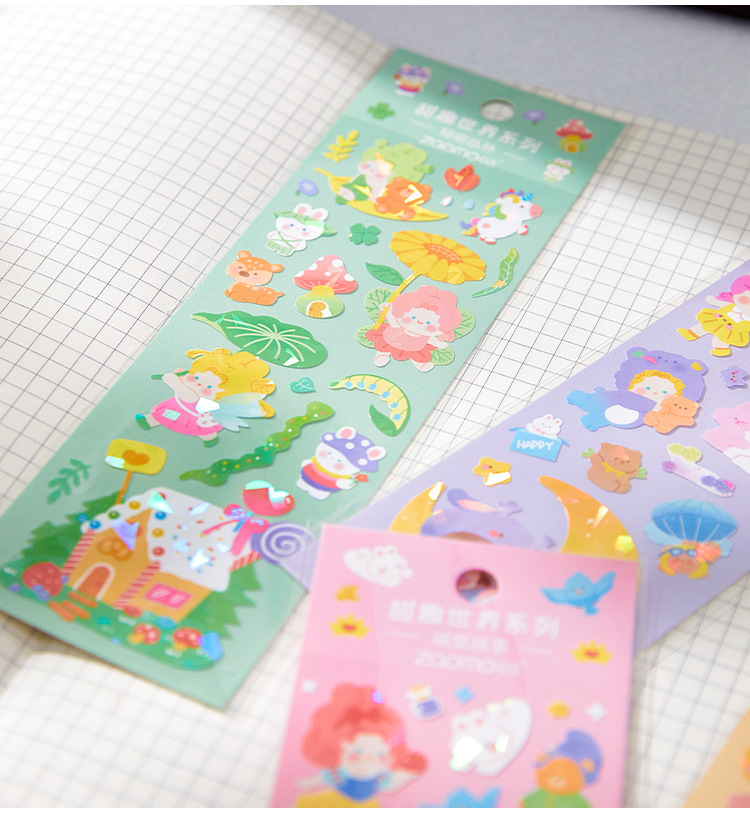 Flat Sticker Sweet World Series Cute Ins Collage Decoration Fresh Journal DIY 8