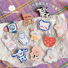 Korean Style Ins Cartoon Cute Soft Candy Bear Hand Ledger Sticker Creative Mobile Phone Decoration Material Stickers Transparent Decoration