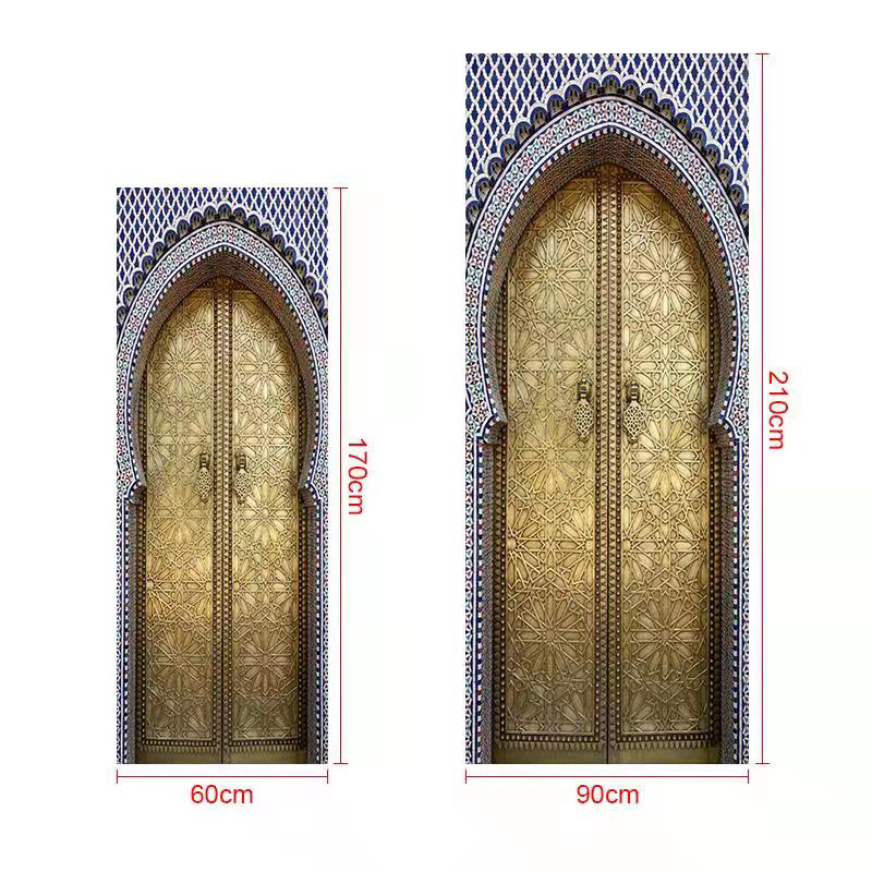 Imitation 3D Door Sticker Arch Stairs Corridor Door Sticker DIY Home Wooden Door Renovation Special Decoration Wall Stickers