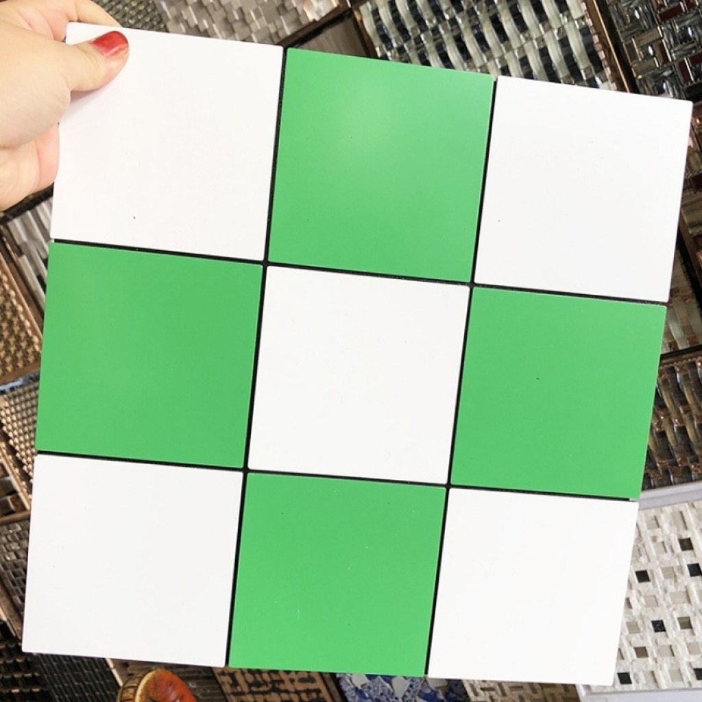 Jiugongge White Aluminum Plate Mosaic Self-Adhesive Adhesive Wall Sticker Bathroom Kitchen Rental Room Store Decoration