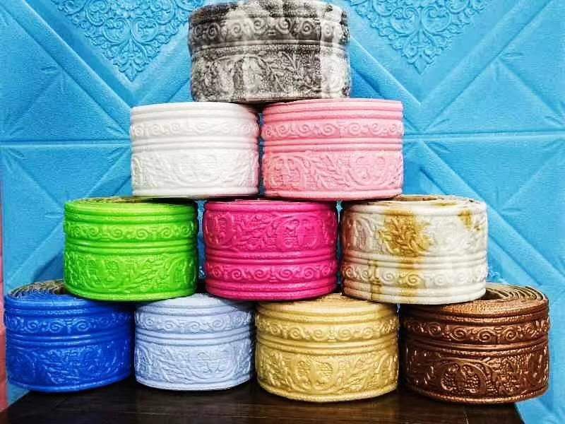 Self-Adhesive Baseboard Wall Sticker Corner Line Edge Banding Door Frame Edge Wrapping Waistline Decoration 3D Foam Footline
