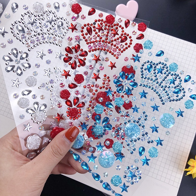 Acrylic Mobile Phone Diamond Sticker Crystal Decoration Diamond Sticker Children Handmade Sticker Resin Crown Color Diamond Sticker DIY