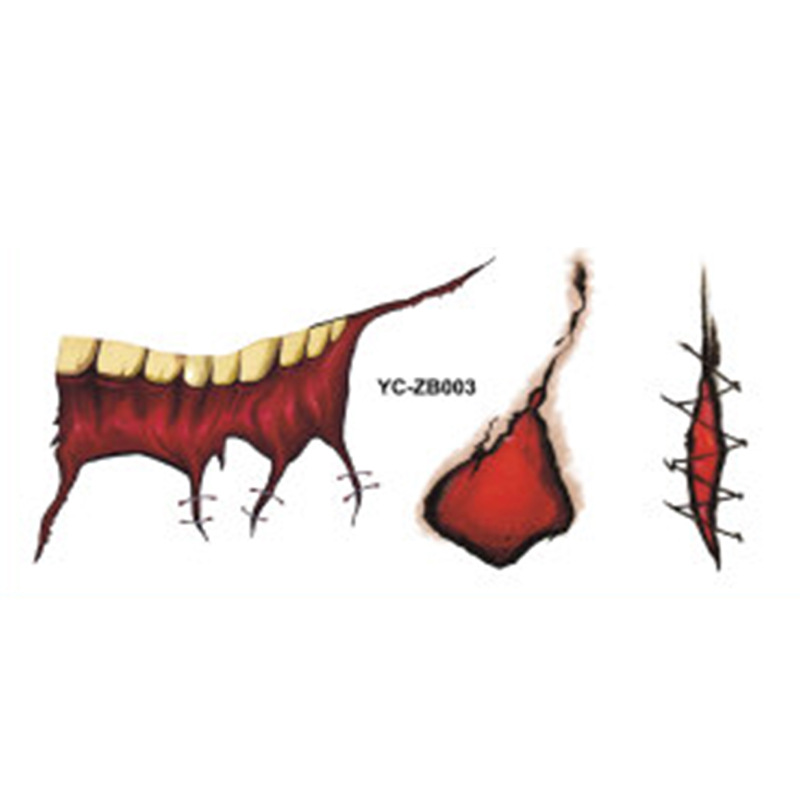 Factory Direct Sales Halloween Mouth Tattoo Sticker Lip DIY Decoration Big Mouth Tattoos