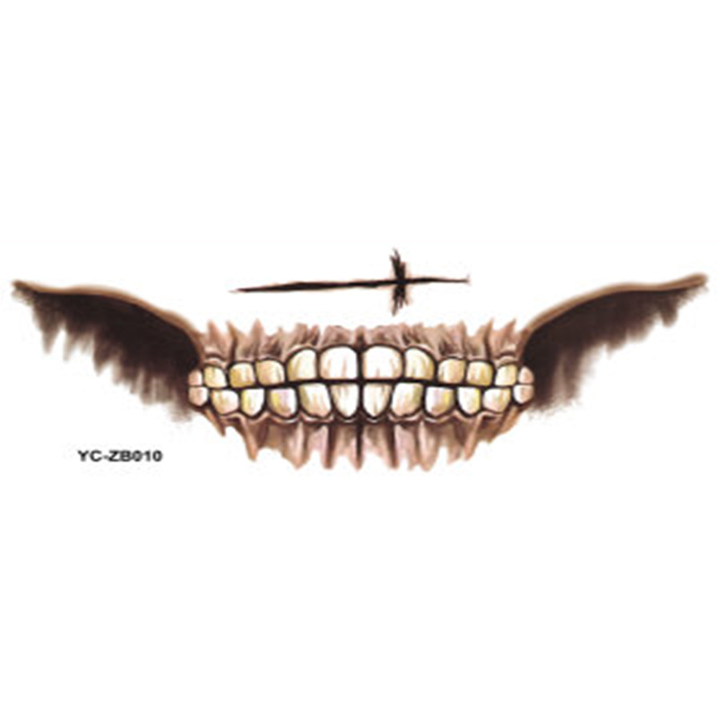 Factory Direct Sales Halloween Mouth Tattoo Sticker Lip DIY Decoration Big Mouth Tattoos